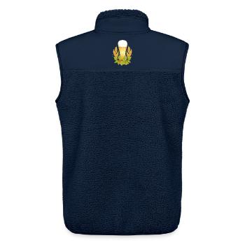 Beer glass with hops and malt – traditional motif - Unisex Sherpa Gilet by Stanley/Stella - navy - Back - AI Model Male 178 light (178cm)