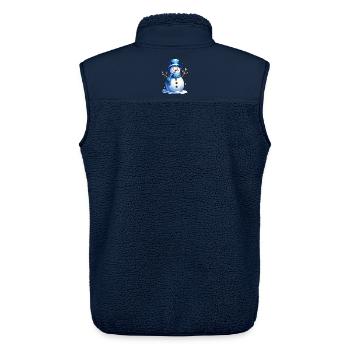 Snowman in winter with blue hat - Unisex Sherpa Gilet by Stanley/Stella - navy - Back - AI Model Male 178 light (178cm)