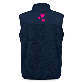 Hearts Pink - Unisex Sherpa Gilet by Stanley/Stella - navy - Back - AI Model Male 178 light (178cm)