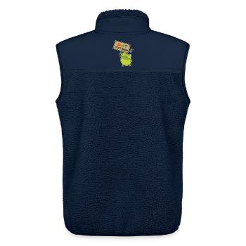 Bunter Demo-Frosch - Unisex Sherpaweste von Stanley/Stella - Navy - Hinten - AI Model Male 178 light (178cm)