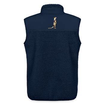 Erdmännchen Blüten Floral Blumenmuster Geschenk - Unisex Sherpaweste von Stanley/Stella - Navy - Hinten - AI Model Male 178 light (178cm)