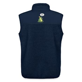 Königlicher Frosch Kohlenhydratkönig Design - Unisex Sherpaweste von Stanley/Stella - Navy - Hinten - AI Model Male 178 light (178cm)
