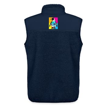 penguin - Unisex Sherpa Gilet by Stanley/Stella - navy - Back - AI Model Male 178 light (178cm)