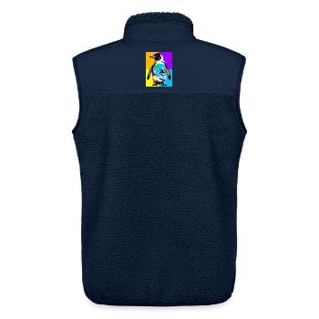penguin - Unisex Sherpa Gilet by Stanley/Stella - navy - Back - AI Model Male 178 light (178cm)