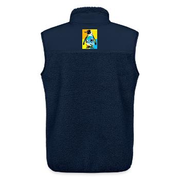 penguin - Unisex Sherpa Gilet by Stanley/Stella - navy - Back - AI Model Male 178 light (178cm)