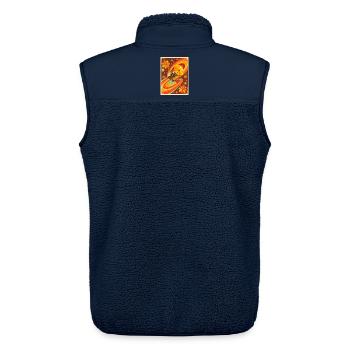 Psychedelic Space Probe in Retro Universe - Unisex Sherpa Gilet by Stanley/Stella - navy - Back - AI Model Male 178 light (178cm)