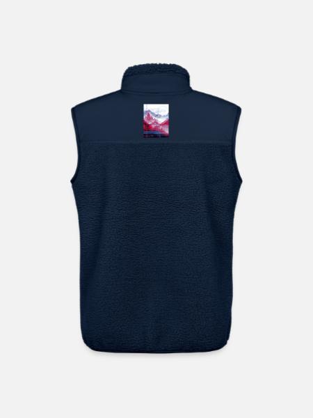 Psy-Art - Temple over Mountain Landscape - Unisex Sherpa Gilet by Stanley/Stella - navy
