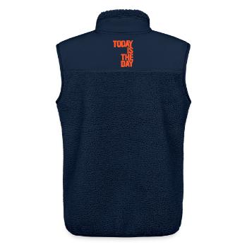 Today is the day - Unisex Sherpa Gilet by Stanley/Stella - navy - Back - AI Model Male 178 light (178cm)