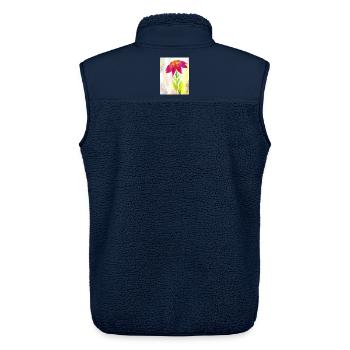 A flower - Unisex Sherpa Gilet by Stanley/Stella - navy - Back - AI Model Male 178 light (178cm)