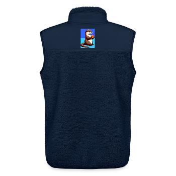 loutre - Veste sans manches sherpa unisexe Stanley/Stella - marine - Dos - AI Model Male 178 light (178cm)