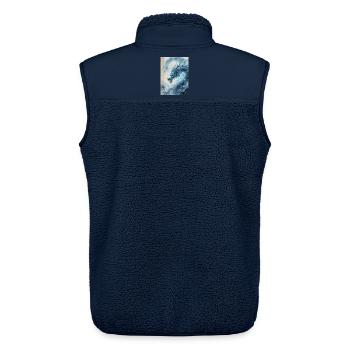 Der Meister der Flut: Blauer Drache – Wirbelwind - Unisex Sherpaweste von Stanley/Stella - Navy - Hinten - AI Model Male 178 light (178cm)