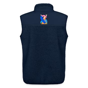Verknotet mit dem Leben - Unisex Sherpaweste von Stanley/Stella - Navy - Hinten - AI Model Male 178 light (178cm)