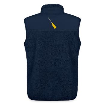 Vintage Screwdriver Tool Illustration - Unisex Sherpa Gilet by Stanley/Stella - navy - Back - AI Model Male 178 light (178cm)