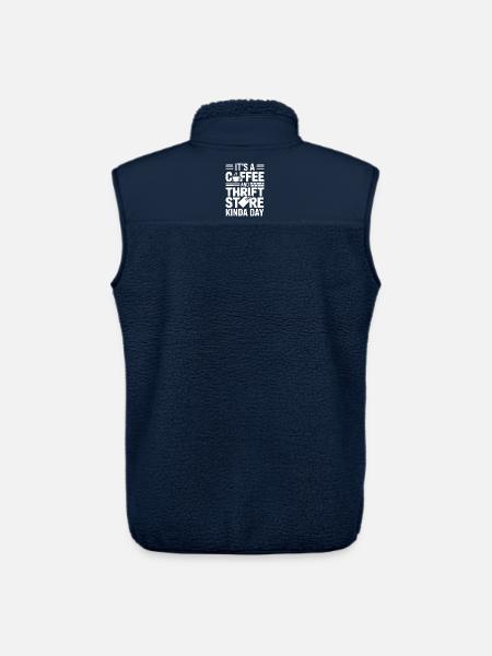 Coffee Thrift Store Day - Unisex Sherpa Gilet by Stanley/Stella - navy
