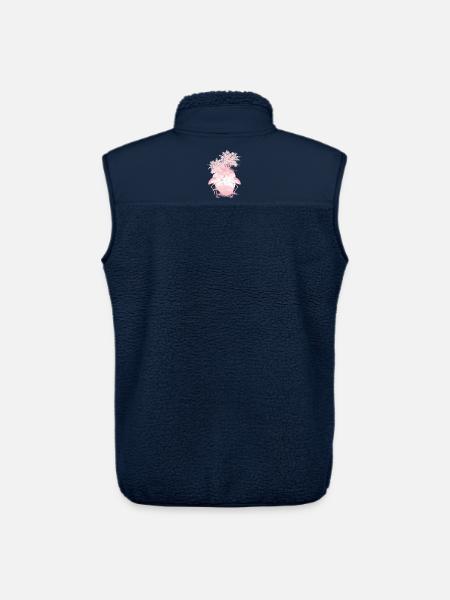 Palm Flamingos Summer Pink - Unisex Sherpa Gilet by Stanley/Stella - navy