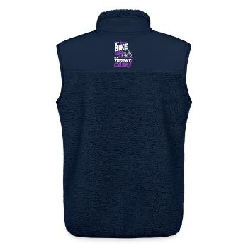 My Bike Rack Is a Trophy Case – Fahrrad Humor - Unisex Sherpaweste von Stanley/Stella - Navy - Hinten - AI Model Male 178 light (178cm)