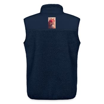 Flower Art - Unisex Sherpa Gilet by Stanley/Stella - navy - Back - AI Model Male 178 light (178cm)