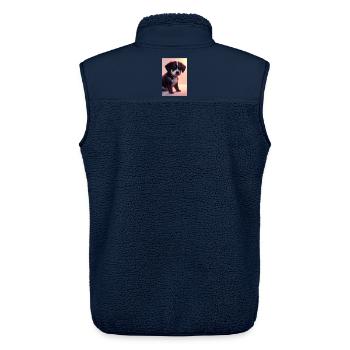 Baby Hund - Unisex Sherpaweste von Stanley/Stella - Navy - Hinten - AI Model Male 178 light (178cm)