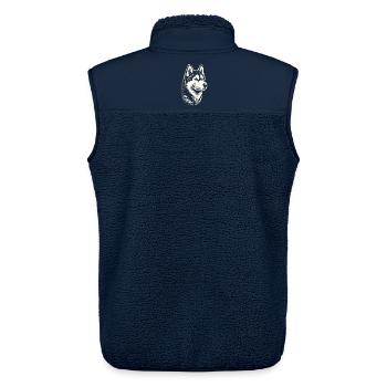 Huskykopf, schwarz-weiß, Hundeschlitten - Unisex Sherpaweste von Stanley/Stella - Navy - Hinten - AI Model Male 178 light (178cm)