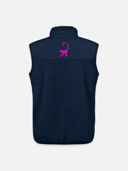 Singe rose fluo - Veste sans manches sherpa unisexe Stanley/Stella - marine