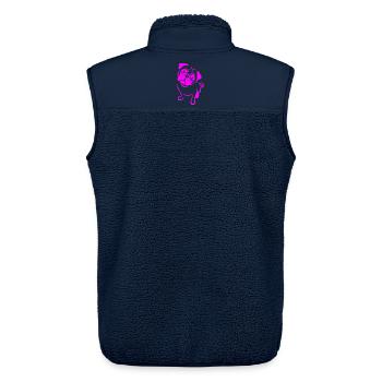 Mops in Pink - Unisex Sherpaweste von Stanley/Stella - Navy - Hinten - AI Model Male 178 light (178cm)