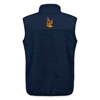 Windsurfing illustration for windsurf - Unisex Sherpa Gilet by Stanley/Stella - navy - Back - AI Model Male 178 light (178cm)