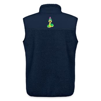 Snake Birthday Candle Cake - Unisex Sherpa Gilet by Stanley/Stella - navy - Back - AI Model Male 178 light (178cm)
