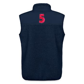 Number 5 - Five - 5 Motif - Number 5 Number - Unisex Sherpa Gilet by Stanley/Stella - navy - Back - AI Model Male 178 light (178cm)