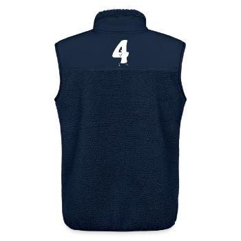 Lustige Vier: Minimalistische Ziffer 4 | Vierter - Unisex Sherpaweste von Stanley/Stella - Navy - Hinten - AI Model Male 178 light (178cm)