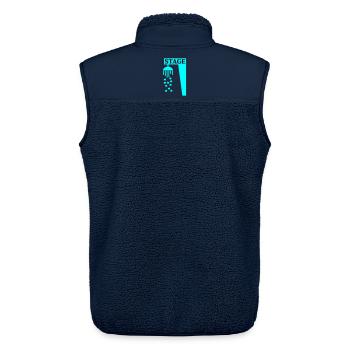 Bühnenduschgesang - Unisex Sherpaweste von Stanley/Stella - Navy - Hinten - AI Model Male 178 light (178cm)