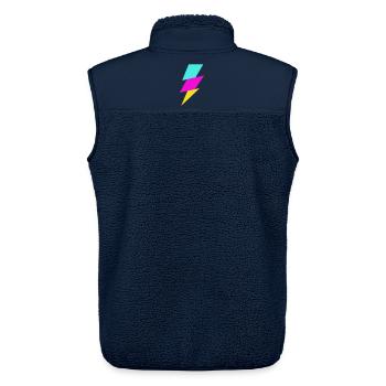 Abstrakter Strahl in Neonfarben - Unisex Sherpaweste von Stanley/Stella - Navy - Hinten - AI Model Male 178 light (178cm)