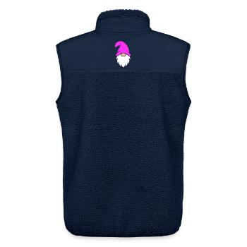 Pink Hat Christmas Gnome - Unisex Sherpa Gilet by Stanley/Stella - navy - Back - AI Model Male 178 light (178cm)