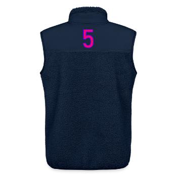 5. ANNIVERSARY. 5 YEARS. 5th ANNIVERSARY. CHILD - Unisex Sherpa Gilet by Stanley/Stella - navy - Back - AI Model Male 178 light (178cm)