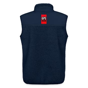 GPS-Tracking-Poster-Stil - Unisex Sherpaweste von Stanley/Stella - Navy - Hinten - AI Model Male 178 light (178cm)