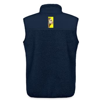 Künstlerisches Frauenportrait mit Spiralmuster - Unisex Sherpaweste von Stanley/Stella - Navy - Hinten - AI Model Male 178 light (178cm)
