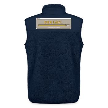 Bier lädt Ladebalken Lustiger Spruch Bierliebhaber - Unisex Sherpaweste von Stanley/Stella - Navy - Hinten - AI Model Male 178 light (178cm)