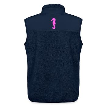 Seepferdchen pink - Unisex Sherpaweste von Stanley/Stella - Navy - Hinten - AI Model Male 178 light (178cm)