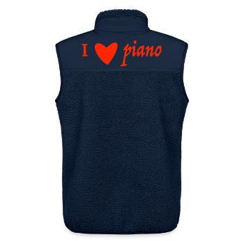 I love piano - Unisex Sherpaweste von Stanley/Stella - Navy - Hinten - AI Model Male 178 light (178cm)