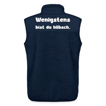 At least you're pretty – Spruch Design - Unisex Sherpa Gilet by Stanley/Stella - navy - Back - AI Model Male 178 light (178cm)
