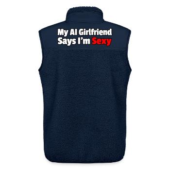 Mein AI_Girlfriend sagt, ich sei sexy - Unisex Sherpaweste von Stanley/Stella - Navy - Hinten - AI Model Male 178 light (178cm)