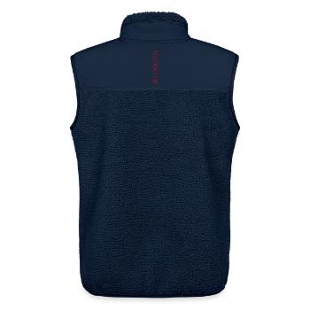 Schriftzug Antifascista vertikal in roter Schrift - Unisex Sherpaweste von Stanley/Stella - Navy - Hinten - AI Model Male 178 light (178cm)