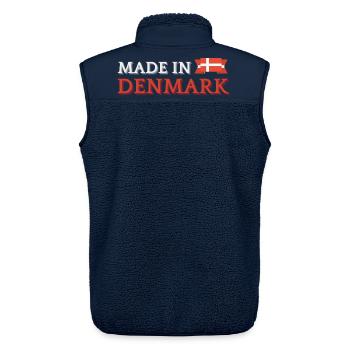 Hergestellt in Dänemark, dänischer Stolz - Unisex Sherpaweste von Stanley/Stella - Navy - Hinten - AI Model Male 178 light (178cm)