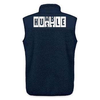 Humble Hustle Distressed Lettering - Unisex Sherpa Gilet by Stanley/Stella - navy - Back - AI Model Male 178 light (178cm)