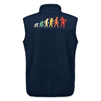 Retro Akkordeon Evolution Für Harmonika Spieler - Unisex Sherpaweste von Stanley/Stella - Navy - Hinten - AI Model Male 178 light (178cm)