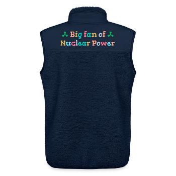 Grand fan d’énergie nucléaire - Veste sans manches sherpa unisexe Stanley/Stella - marine - Dos - AI Model Male 178 light (178cm)