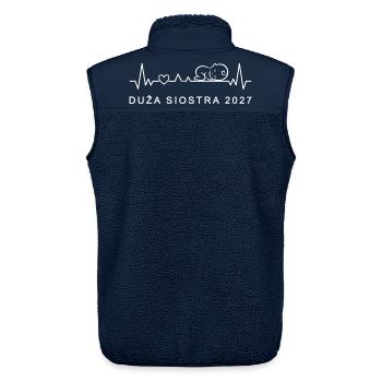 Große Schwester 2027 Herzschlag Polnisch - Unisex Sherpaweste von Stanley/Stella - Navy - Hinten - AI Model Male 178 light (178cm)