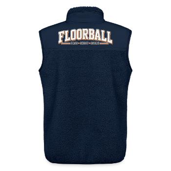 Floorball Kraft: Pass Schuss Treffer - Unisex Sherpaweste von Stanley/Stella - Navy - Hinten - AI Model Male 178 light (178cm)