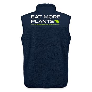 EAT MORE PLANTS | Plant Power - No Limits - Unisex Sherpaweste von Stanley/Stella - Navy - Hinten - AI Model Male 178 light (178cm)