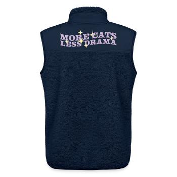 Mehr Katzen, weniger Drama - Unisex Sherpaweste von Stanley/Stella - Navy - Hinten - AI Model Male 178 light (178cm)