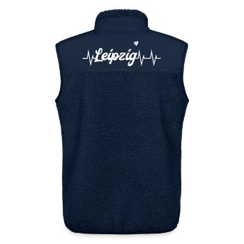 Heartbeat Leipzig - Unisex Sherpa Gilet by Stanley/Stella - navy - Back - AI Model Male 178 light (178cm)